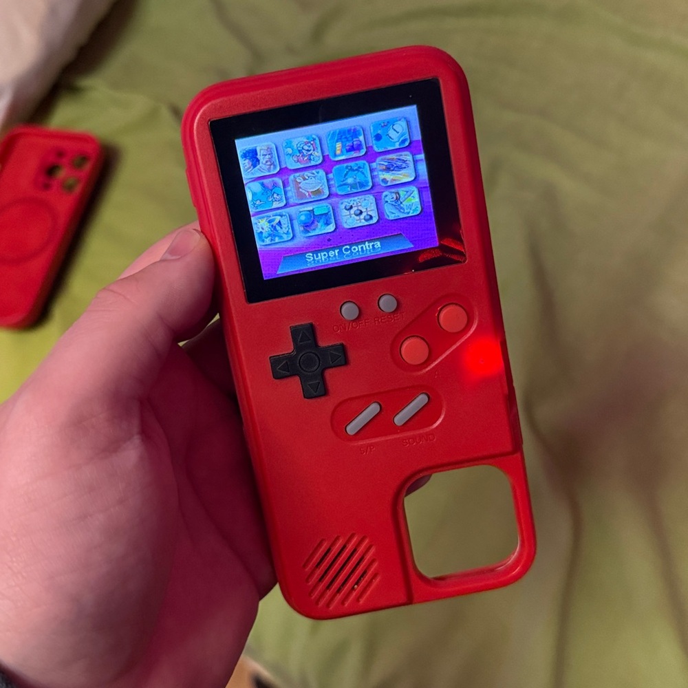 iPhone 12/12Pro Case - Red Hard-back w/ Gaming Console